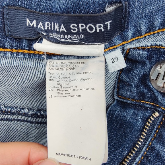 Marina Sport Women Straight Classic Minimalist Jeans 29 US 20 Blue Medium Wash - Picture 8 of 16